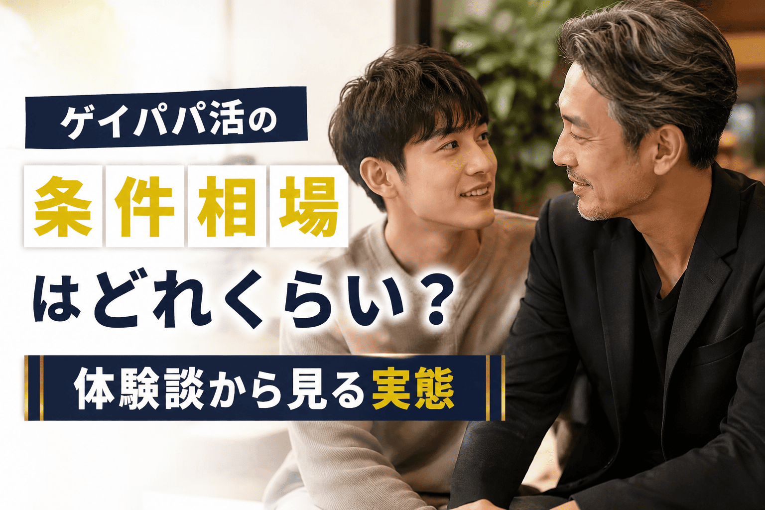 ゲイパパ活の条件相場はどれくらい？体験談から見る実態